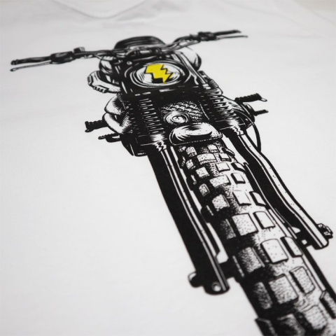 koszulka motocyklowa biała scrambler