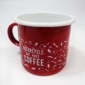 Kubek Emaliowany 79 Point But First Coffee - Czerwony