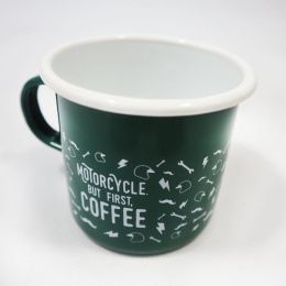 Kubek Emaliowany 79 Point But First Coffee - Zielony
