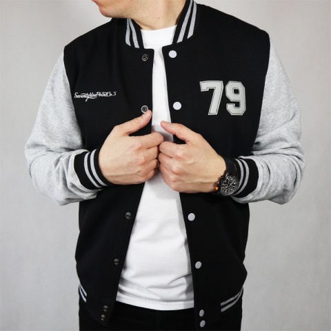 Bejsbolówka Męska 79 Point Oldschool College - Czarno/Szara