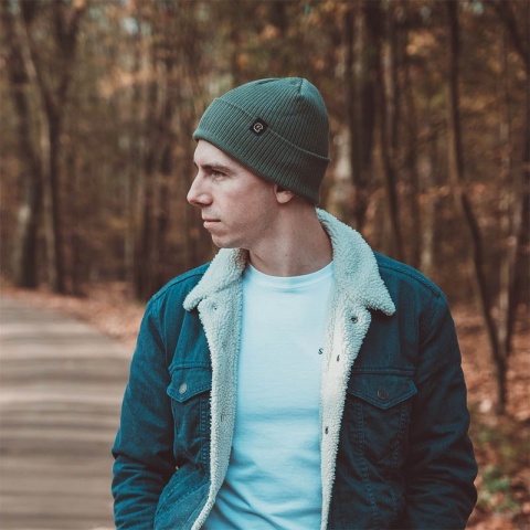 czapka zimowa zielona flash helmet