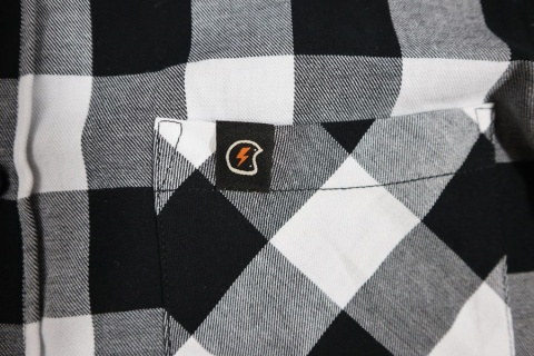 Koszula motocyklowa biało czarna w kratę