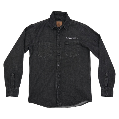 koszula męska motocyklowa denim czarna