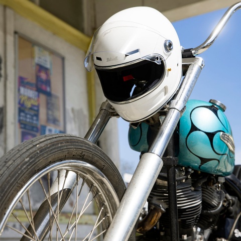 kask motocyklowy vintage biltwell gringo sv bialy polysk